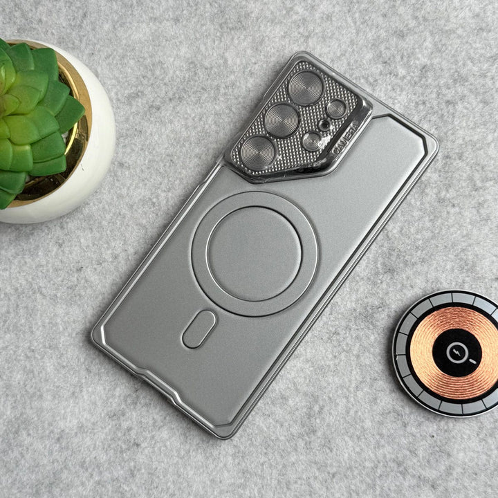 FRATO Samsung S25U Gray Samsung Galaxy S25 Ultra Lens Protection Fully Metal Bracket Shell Case