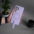 Galaxy S23 Ultra Silicone Case | Magnetic Ring | Silicone Grip Strap Cover