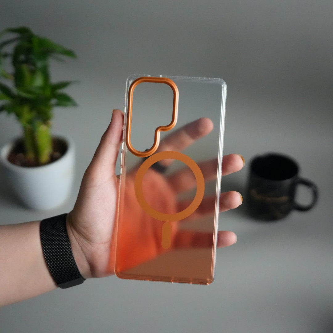 FRATO Samsung S25U Orange Galaxy S25 Ultra Dual Color Shade Smoke Matte MagSafe Case Cover