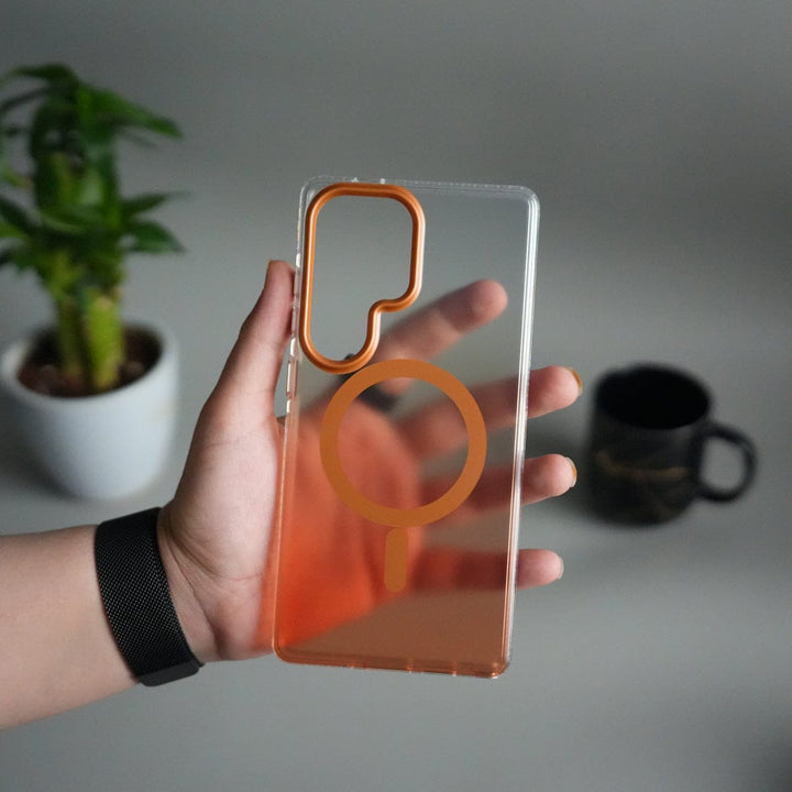 FRATO Samsung S25U Orange Galaxy S25 Ultra Dual Color Shade Smoke Matte MagSafe Case Cover