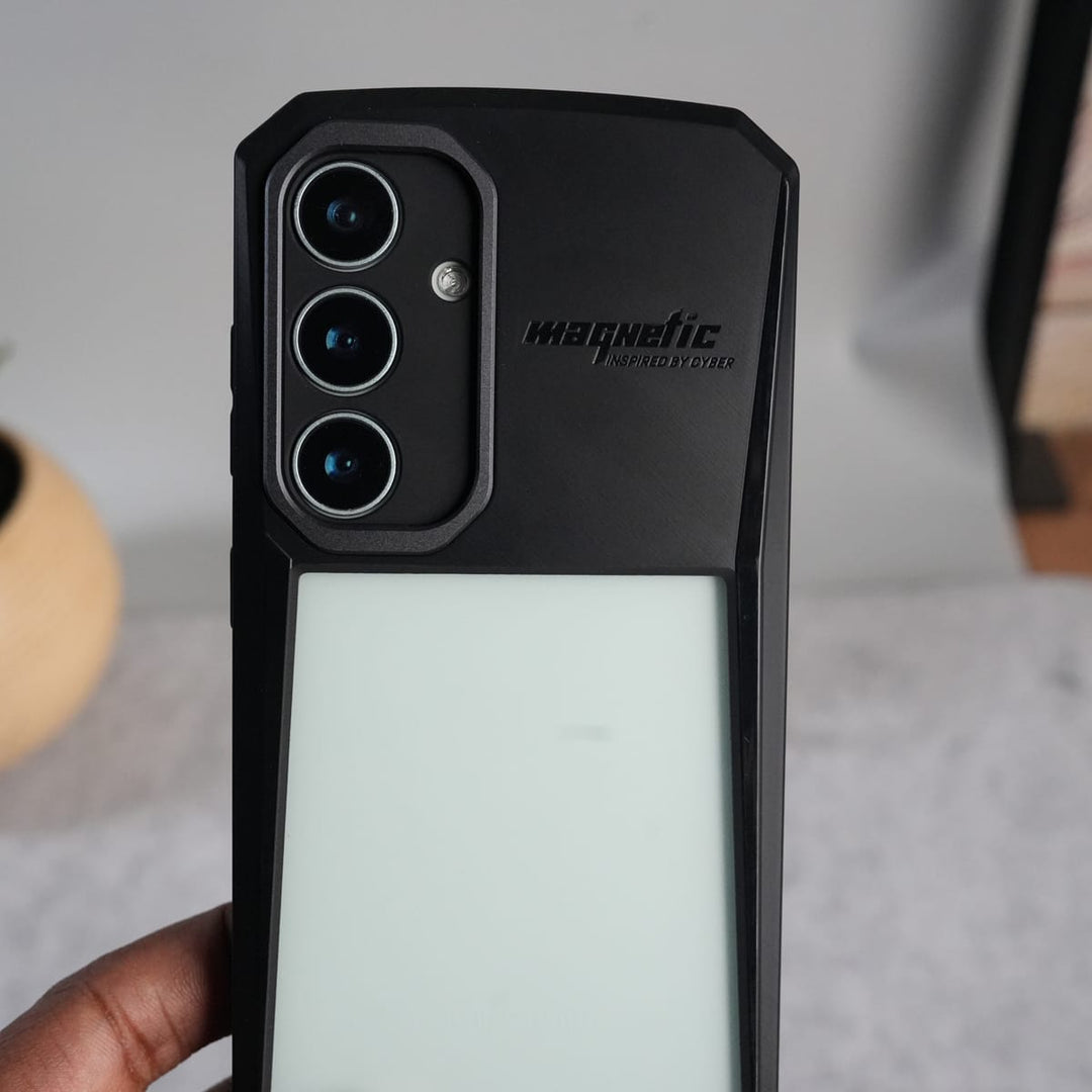 FRATO Samsung S25U S25 Galaxy S Series Airbag Shockproof Cyber Series Bumper Shell Case Cover (Black)