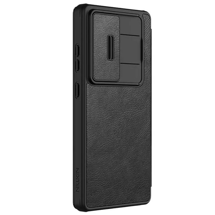 FRATO Samsung S25U Samsung Galaxy S25 Ultra Camera Protection Nillkin Qin Prop Leather Flip Cover Black