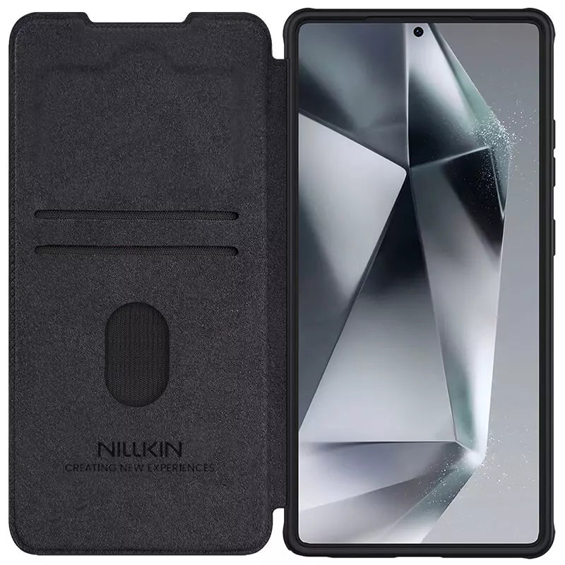 FRATO Samsung S25U Samsung Galaxy S25 Ultra Camera Protection Nillkin Qin Prop Leather Flip Cover Black
