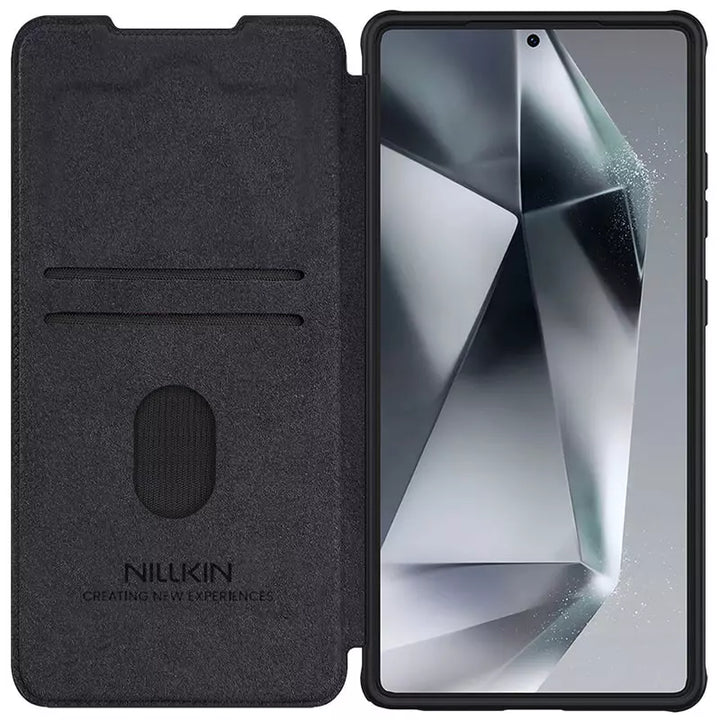 FRATO Samsung S25U Samsung Galaxy S25 Ultra Camera Protection Nillkin Qin Prop Leather Flip Cover Black