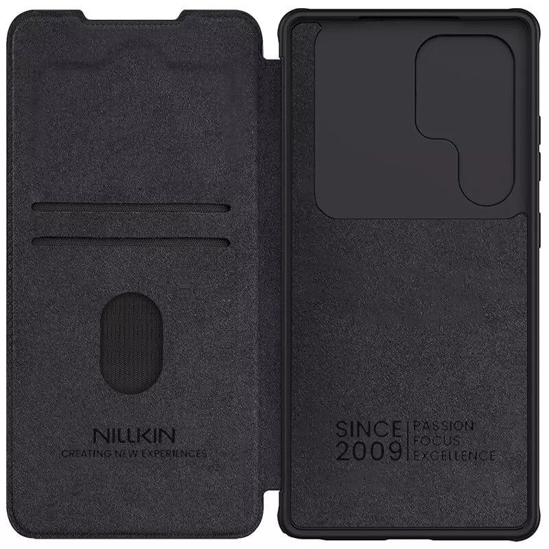 FRATO Samsung S25U Samsung Galaxy S25 Ultra Camera Protection Nillkin Qin Prop Leather Flip Cover Black