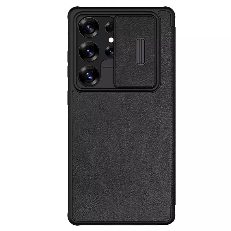 FRATO Samsung S25U Samsung Galaxy S25 Ultra Camera Protection Nillkin Qin Prop Leather Flip Cover Black