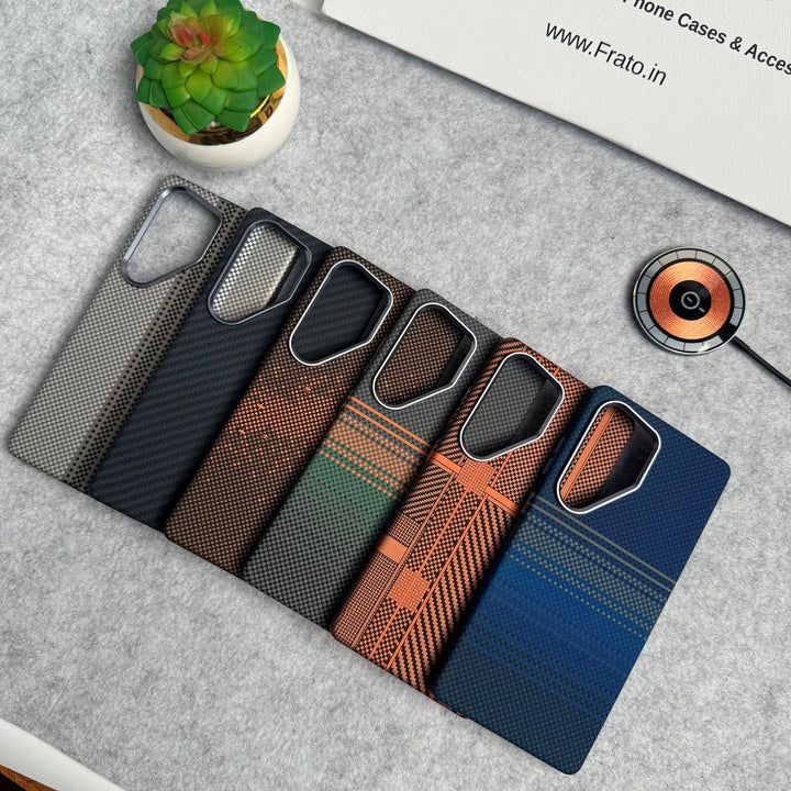 FRATO Samsung S25U Samsung Galaxy S25 Ultra Carbon Fiber Texture Aramid Design Hard Pc MagSafe Case Cover