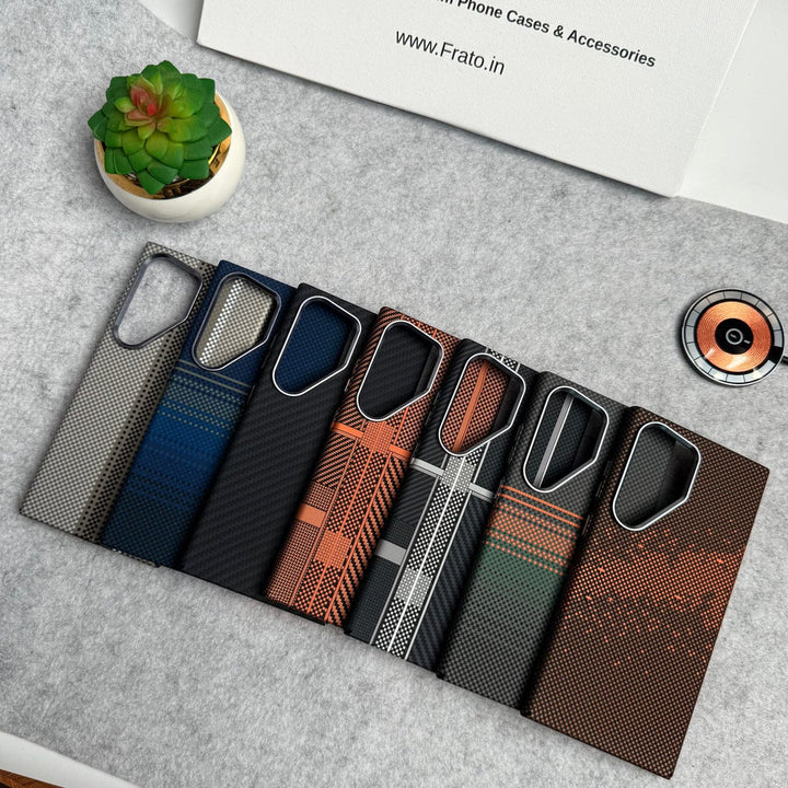 FRATO Samsung S25U Samsung Galaxy S25 Ultra Carbon Fiber Texture Aramid Design Hard Pc MagSafe Case Cover