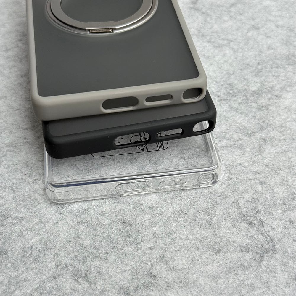 FRATO Samsung S25U Samsung Galaxy S25 Ultra Clear Cover With Metal Stand and Metal Camera Bump
