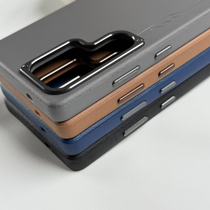 FRATO Samsung S25U Samsung Galaxy S25 Ultra Leather Texture MagSafe PVC NUIU Case With Metal Camera Bump