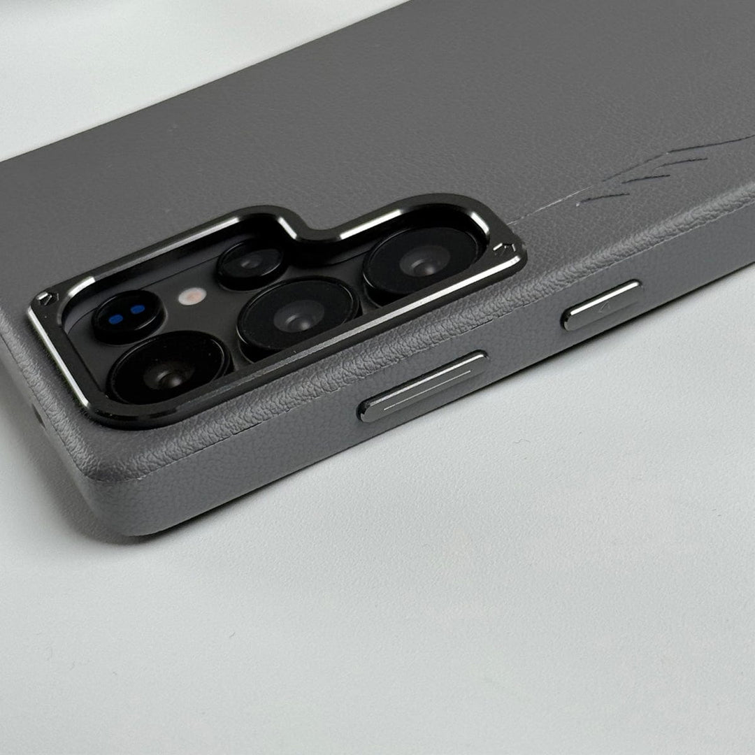 FRATO Samsung S25U Samsung Galaxy S25 Ultra Leather Texture MagSafe PVC NUIU Case With Metal Camera Bump