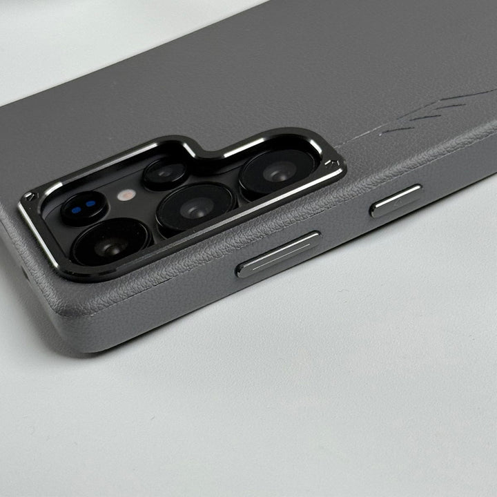 FRATO Samsung S25U Samsung Galaxy S25 Ultra Leather Texture MagSafe PVC NUIU Case With Metal Camera Bump