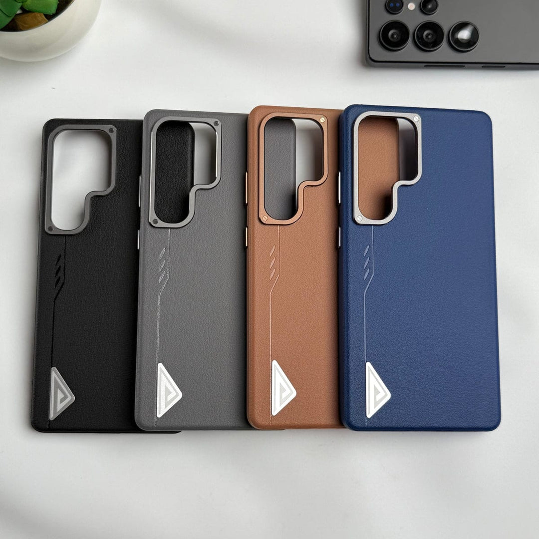 FRATO Samsung S25U Samsung Galaxy S25 Ultra Leather Texture MagSafe PVC NUIU Case With Metal Camera Bump