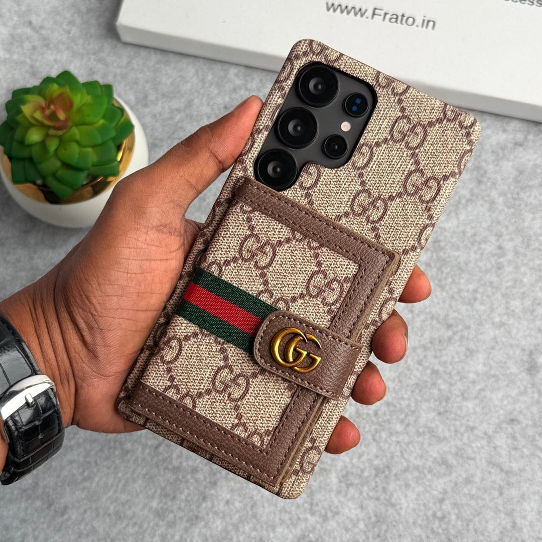 FRATO Samsung S25U Samsung Galaxy S25 Ultra Luxury Brand GG Wallet Case Cover