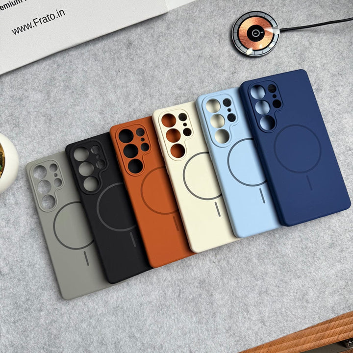 FRATO Samsung S25U Samsung Galaxy S25 Ultra MagSafe Soft Silky Liquid Silicone Case Cover