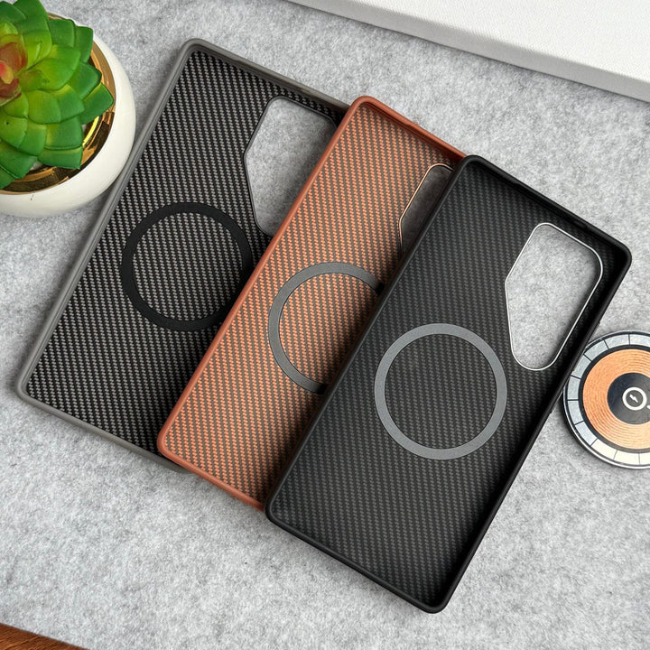 FRATO Samsung S25U Samsung Galaxy S25 Ultra Metal Camera Ring Carbon Fiber Design MagSafe Cover