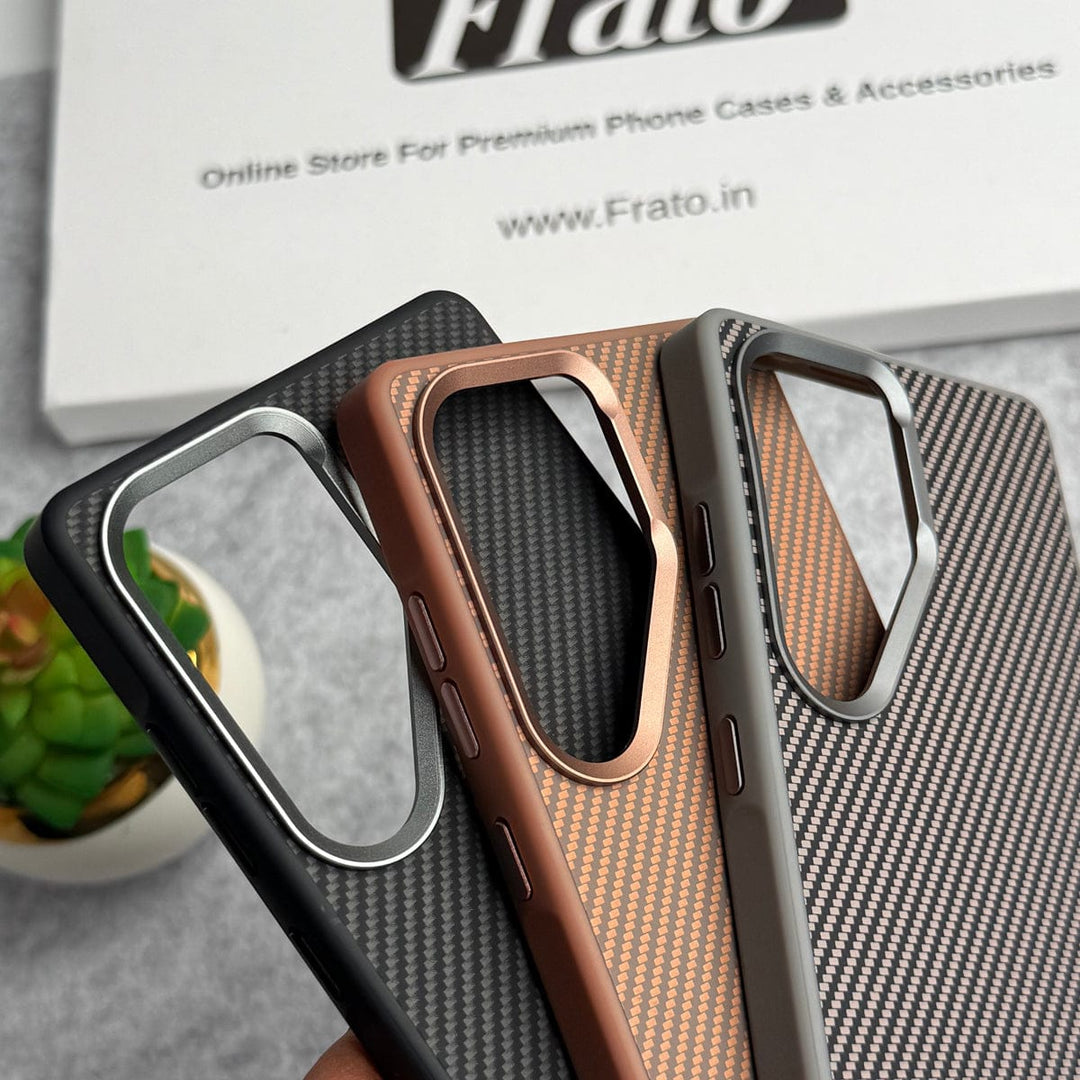 FRATO Samsung S25U Samsung Galaxy S25 Ultra Metal Camera Ring Carbon Fiber Design MagSafe Cover