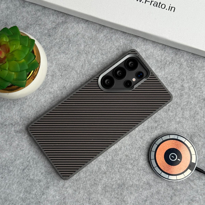 FRATO Samsung S25U Samsung Galaxy S25 Ultra Metal Camera Ring Carbon Fiber Design MagSafe Cover