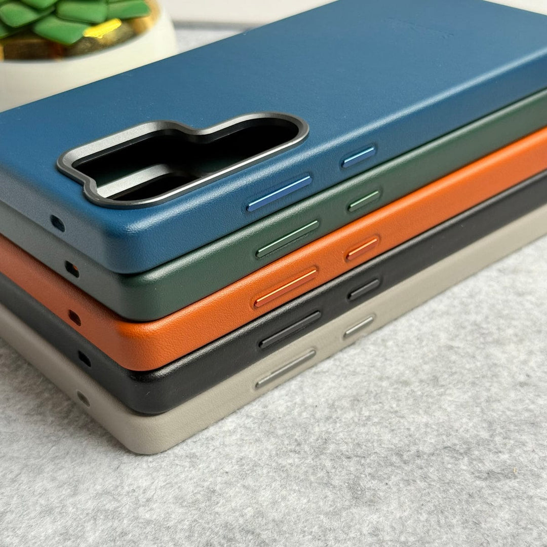 FRATO Samsung S25U Samsung Galaxy S25 Ultra Premium PU Leather MagSafe Case With Aluminium Camera Bump