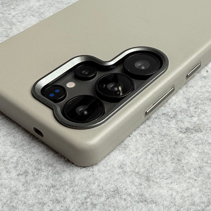 FRATO Samsung S25U Samsung Galaxy S25 Ultra Premium PU Leather MagSafe Case With Aluminium Camera Bump