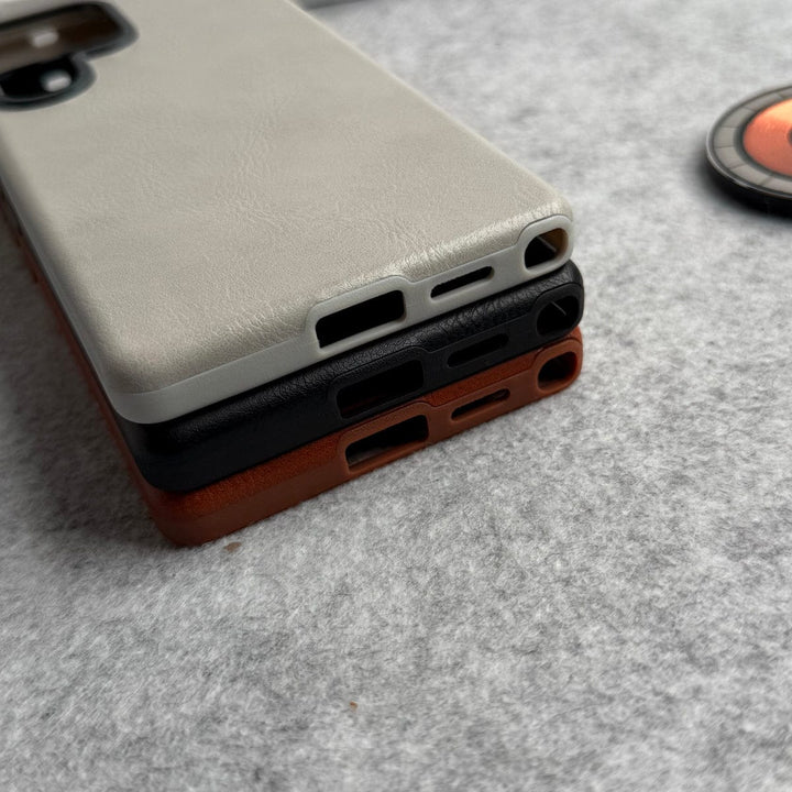 FRATO Samsung S25U Samsung Galaxy S25 Ultra Texture Leather Camera Bumper MagSafe Cover