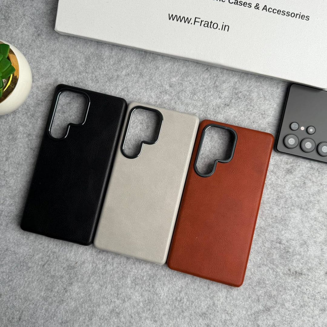 FRATO Samsung S25U Samsung Galaxy S25 Ultra Texture Leather Camera Bumper MagSafe Cover