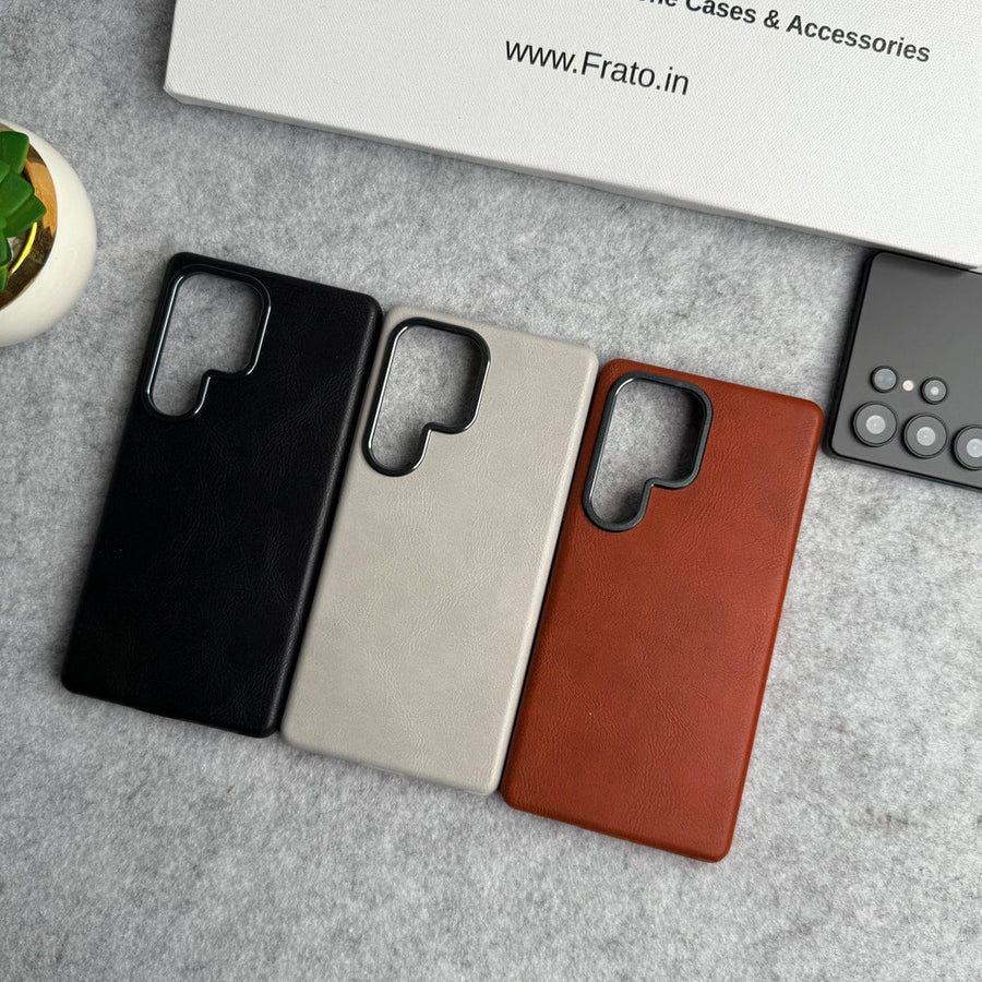 Samsung Galaxy S23 Ultra Texture Leather Camera Bumper MagSafe Cover