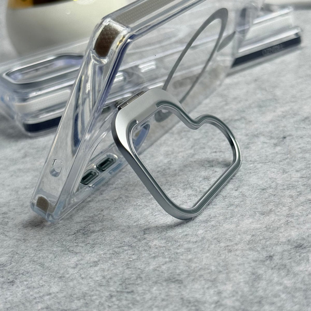 FRATO Samsung S25U Samsung Galaxy S25 Ultra Transparent MagSafe Cover With Metal Camera Bump Kick Stand