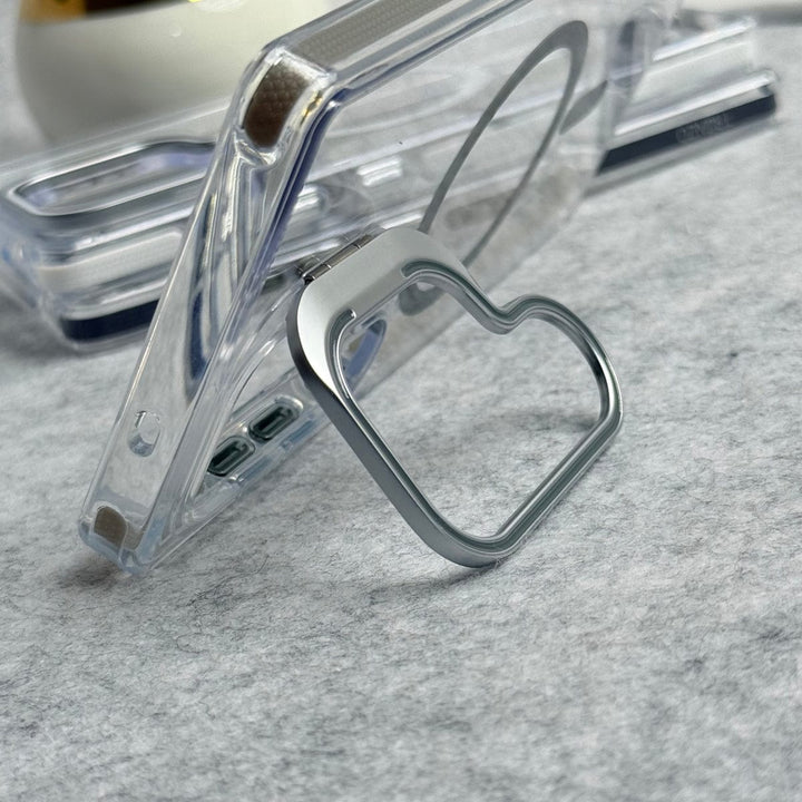 FRATO Samsung S25U Samsung Galaxy S25 Ultra Transparent MagSafe Cover With Metal Camera Bump Kick Stand