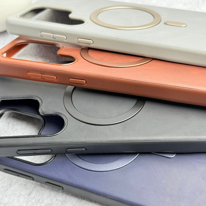 FRATO Samsung S25U Samsung Galaxy Ultra Series Premium PU Leather Metal MagSafe Ring Case