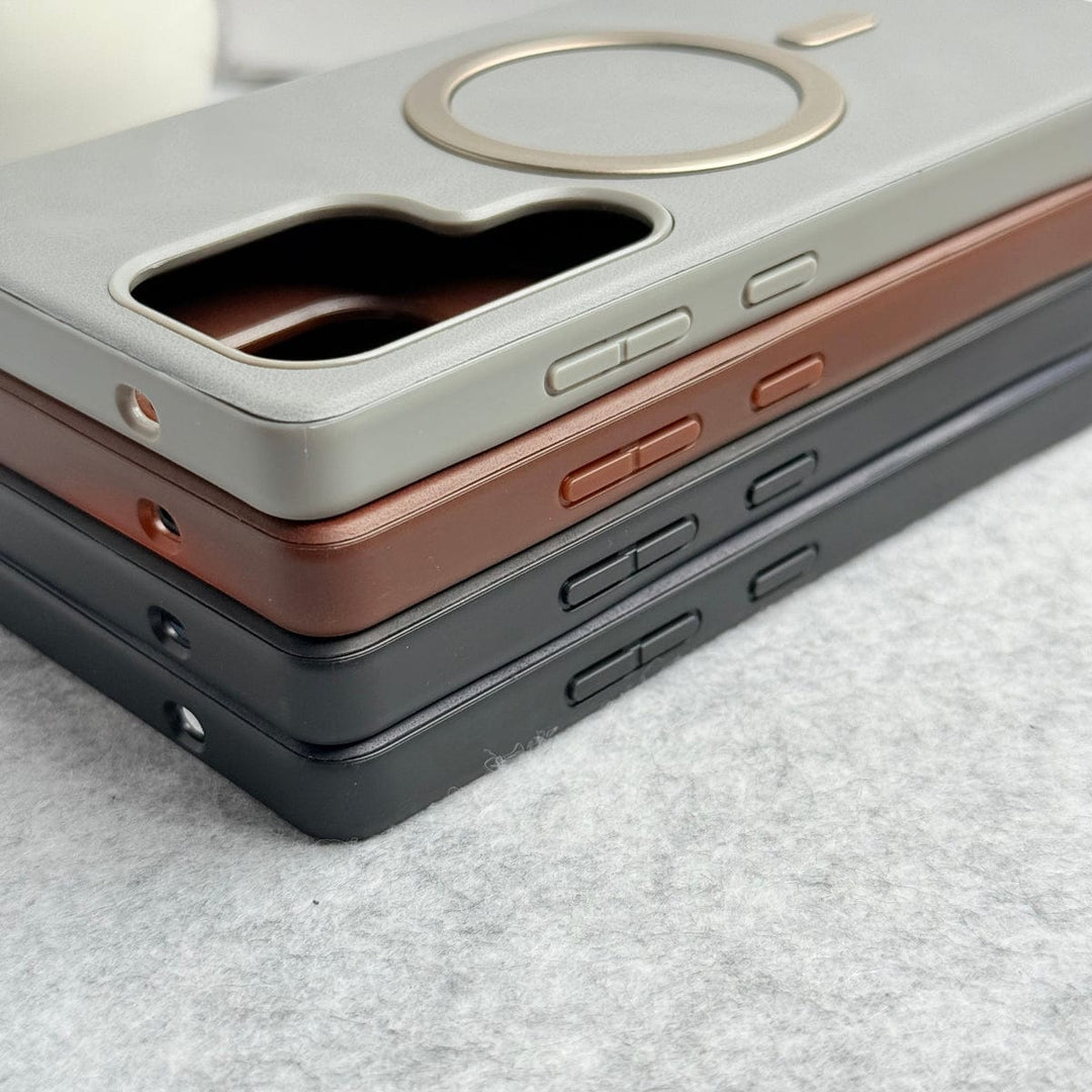 FRATO Samsung S25U Samsung Galaxy Ultra Series Premium PU Leather Metal MagSafe Ring Case