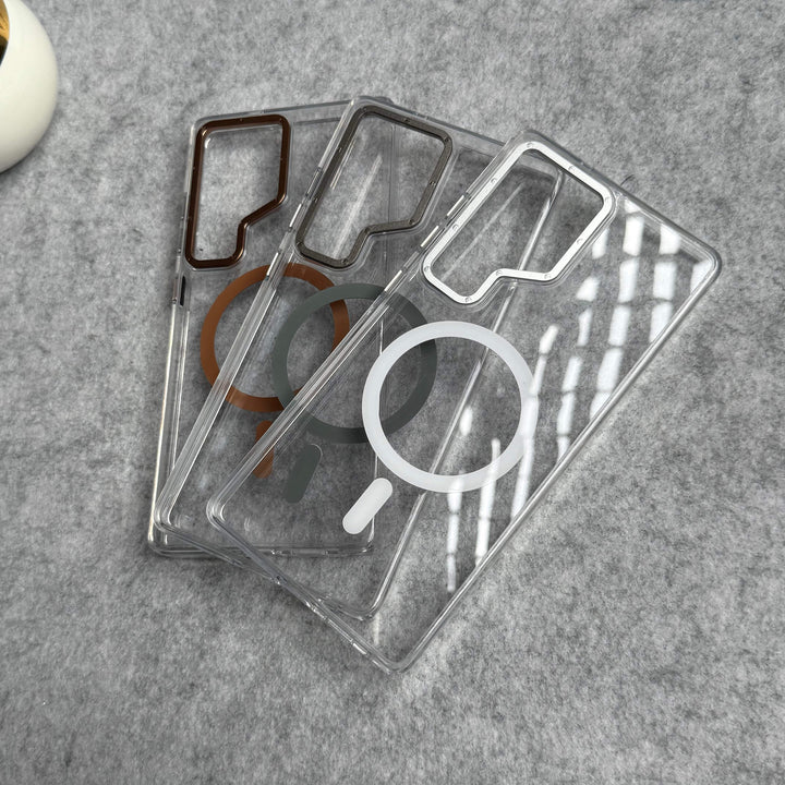 FRATO Samsung S25U Samsung Galaxy Ultra Series Transparent MagSafe Cover With Metal Camera Bump