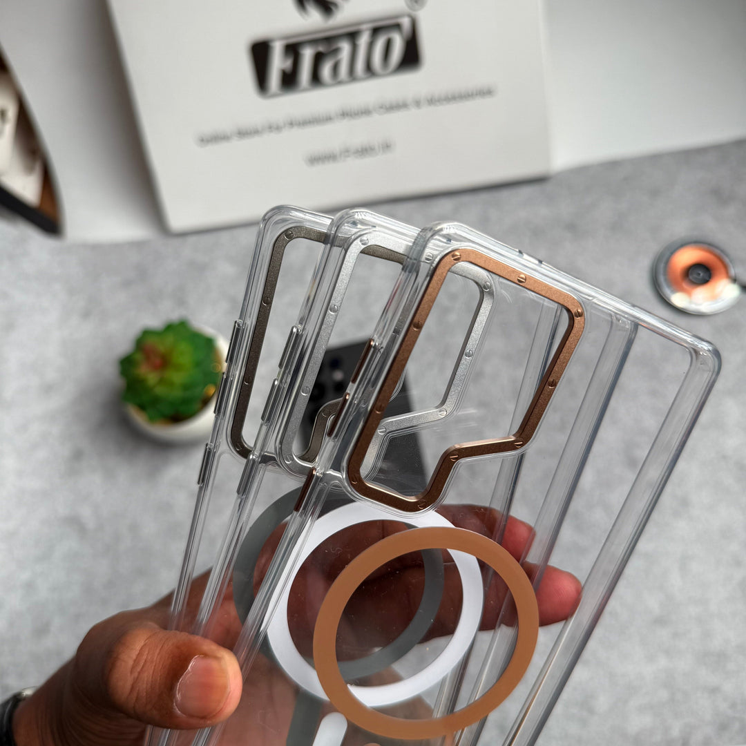 FRATO Samsung S25U Samsung Galaxy Ultra Series Transparent MagSafe Cover With Metal Camera Bump