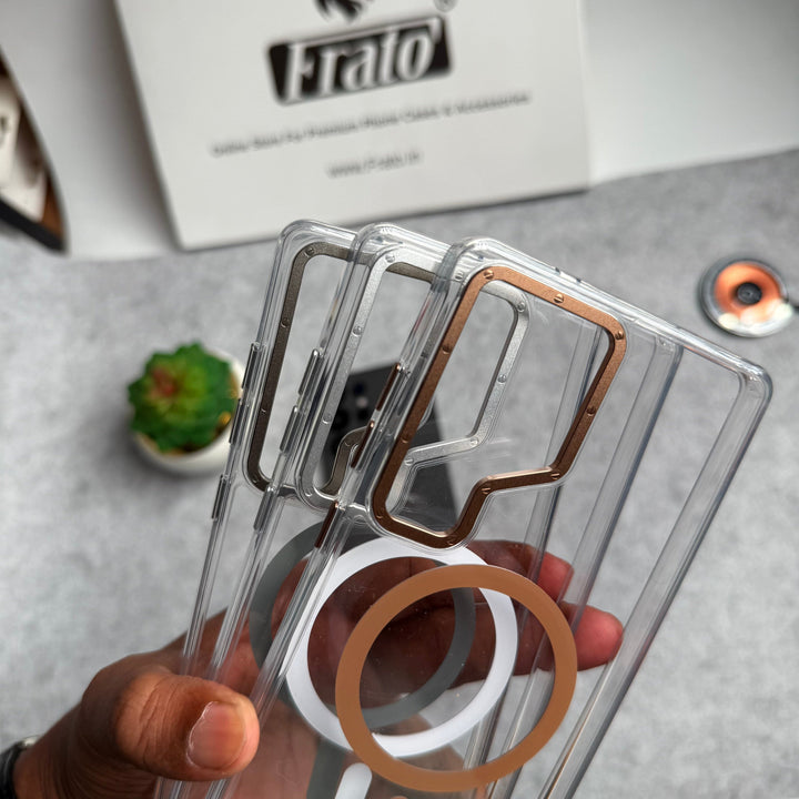FRATO Samsung S25U Samsung Galaxy Ultra Series Transparent MagSafe Cover With Metal Camera Bump