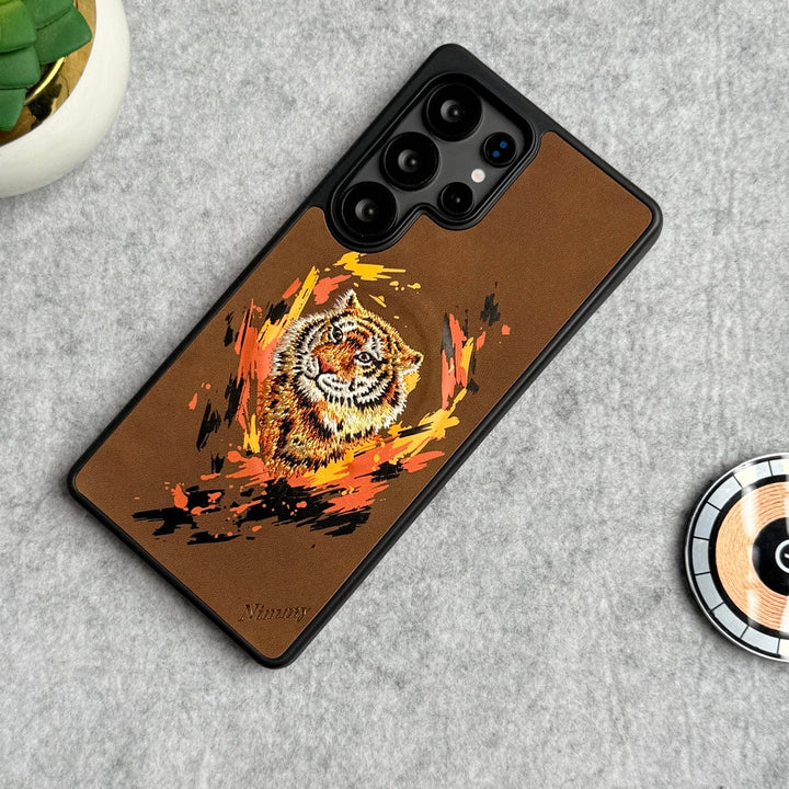 FRATO Samsung S25U Tiger Samsung Galaxy S25 Ultra Wild Animal 3D Embroidery MagSafe Case