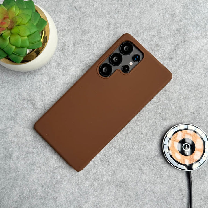 FRATO Samsung S25U Windsor Brown Samsung Galaxy S25 Ultra Silk Liquid Silicone MagSafe Cover