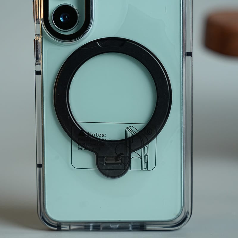 FRATO Samsung S26 Clear Case for Samsung Galaxy S26 | Metal Camera Frame &amp; 360° Rotating Stand Protective Cover