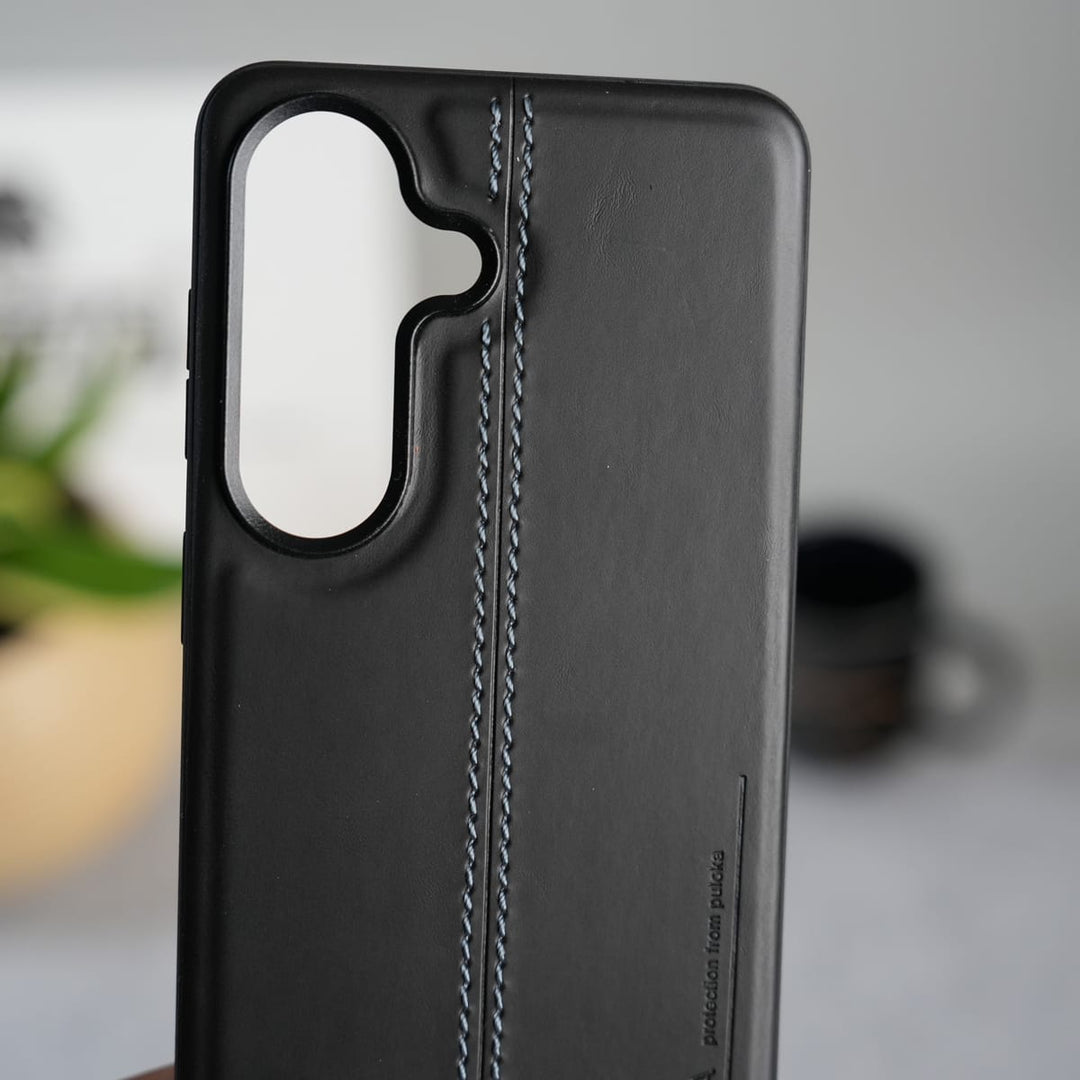 FRATO Samsung S26 Galaxy S26 Leather Case | Classic Middle Stitched PU Back Cover