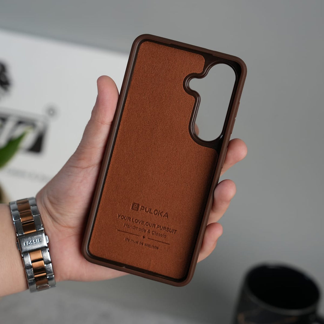 FRATO Samsung S26 Galaxy S26 Leather Case | Classic Middle Stitched PU Back Cover