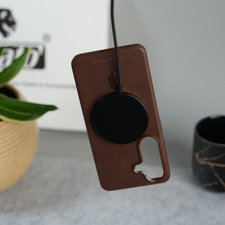 FRATO Samsung S26 Galaxy S26 Premium PU Leather Metal MagSafe Ring Cover