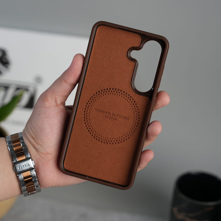 FRATO Samsung S26 Galaxy S26 Premium PU Leather Metal MagSafe Ring Cover