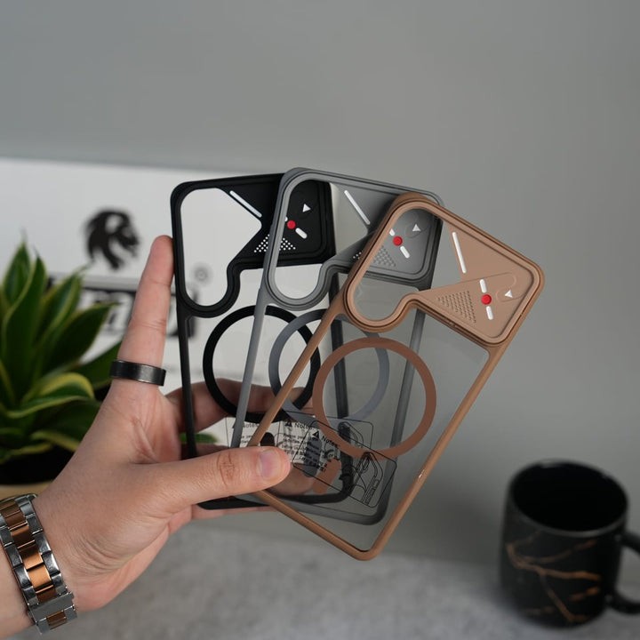 FRATO Samsung S26 Galaxy S26 Transparent MagSafe Geometric Rubber Case