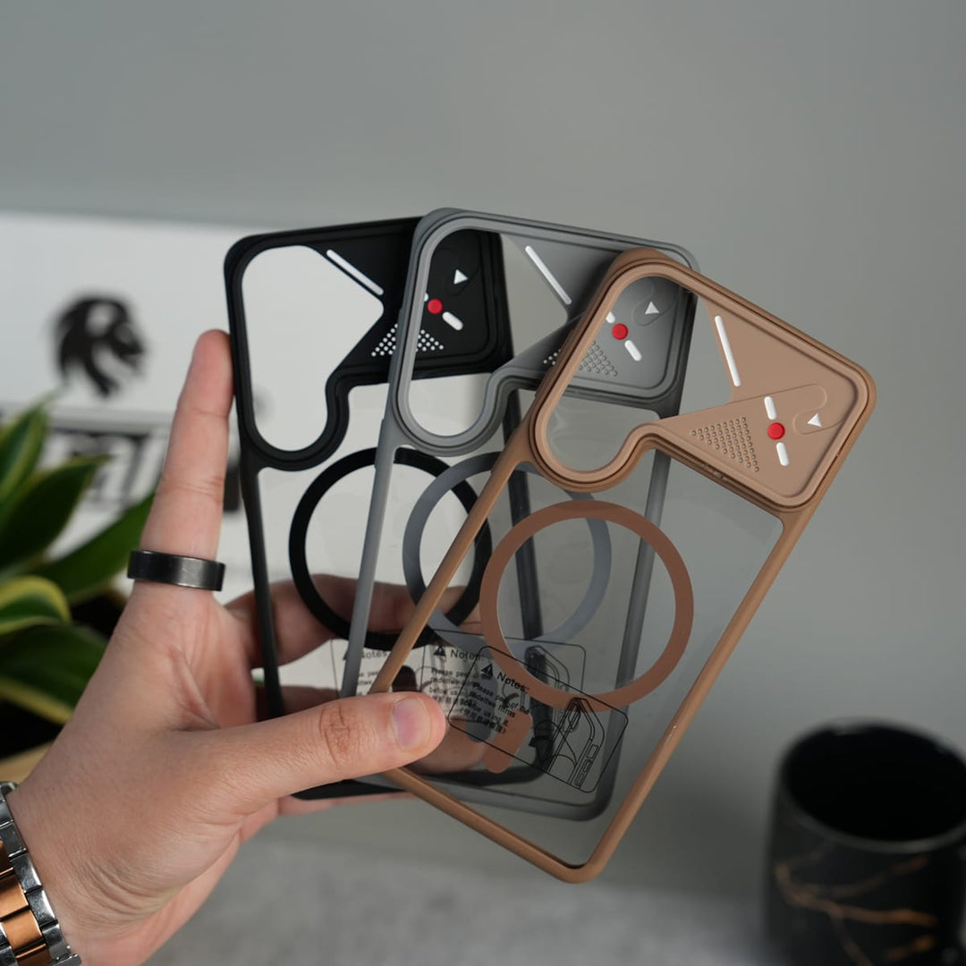 FRATO Samsung S26 Galaxy S26 Transparent MagSafe Geometric Rubber Case
