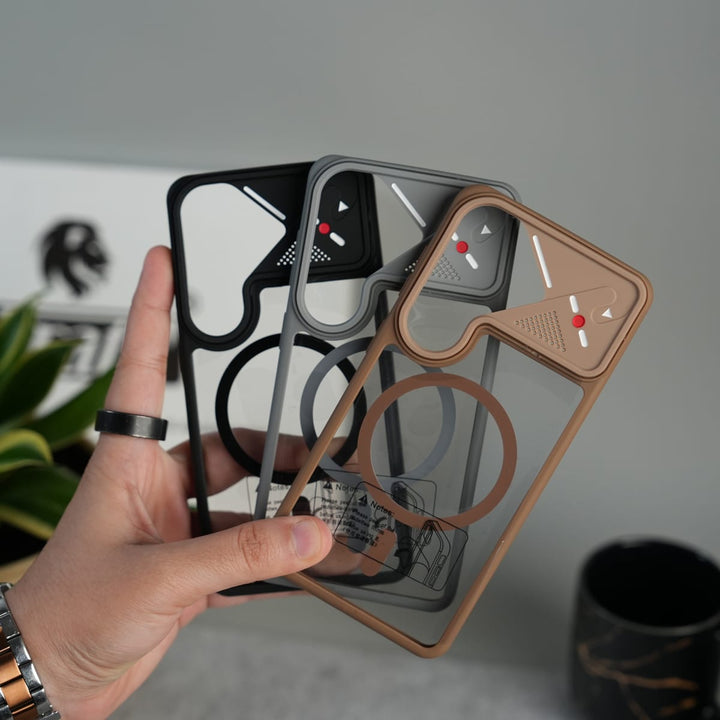 FRATO Samsung S26 Galaxy S26 Transparent MagSafe Geometric Rubber Case