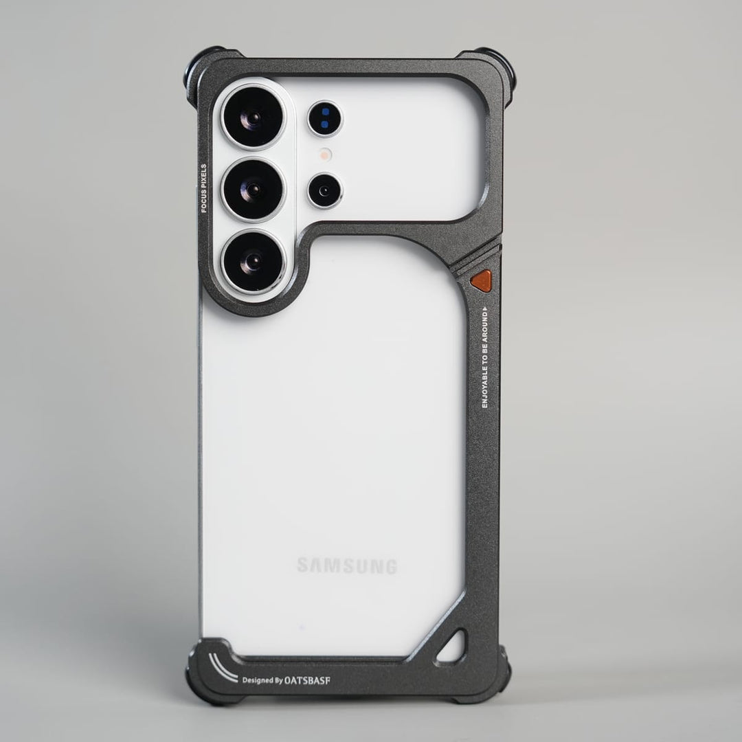 FRATO Samsung S26 Ultra Black Galaxy S26 Ultra Aluminum Alloy Metal Bumper Frame with Foldable Stand