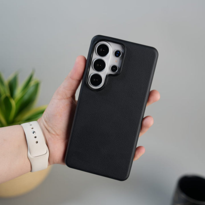 FRATO Samsung S26 Ultra Black Galaxy S26 Ultra Luxe Skin Leather Finish Case | Premium Soft-Touch Slim MagSafe Cover