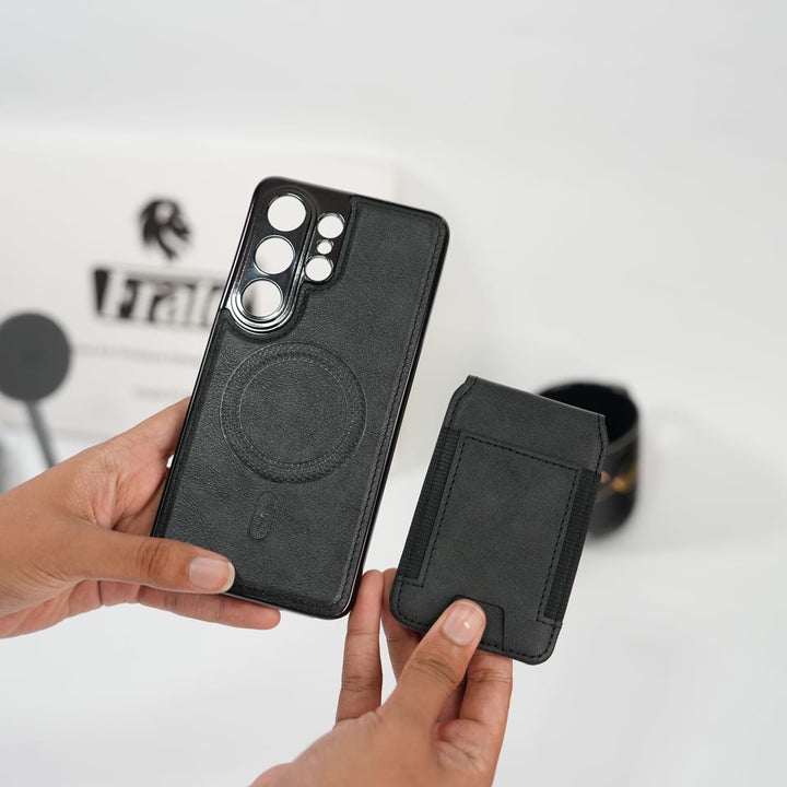 FRATO Samsung S26 Ultra Black Galaxy S26 Ultra Magnetic PU Leather Wallet Case with Detachable Card Holder