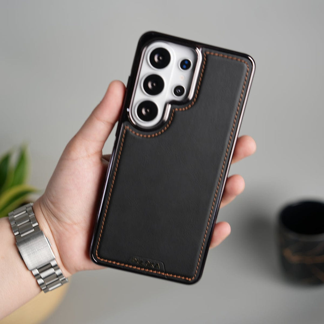 FRATO Samsung S26 Ultra Black Galaxy S26 Ultra Premium Leather Case Cover