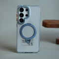 Clear Case for Samsung Galaxy S26 Ultra | Metal Camera Frame & 360° Rotating Stand Protective Cover