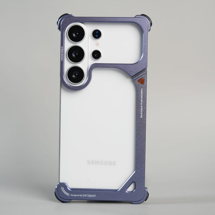 FRATO Samsung S26 Ultra Blue Galaxy S26 Ultra Aluminum Alloy Metal Bumper Frame with Foldable Stand